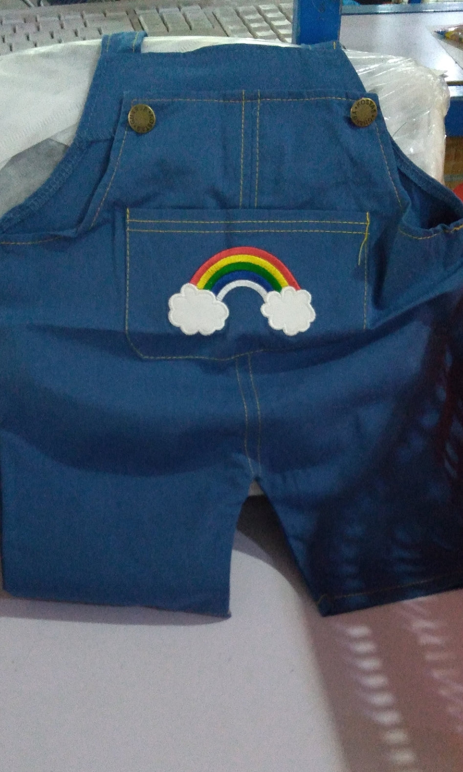 Rainbow Bib Pants Girls Baby Kids