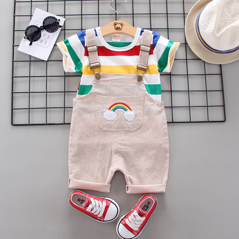 Rainbow Bib Pants Girls Baby Kids