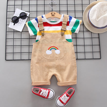 Rainbow Bib Pants Girls Baby Kids