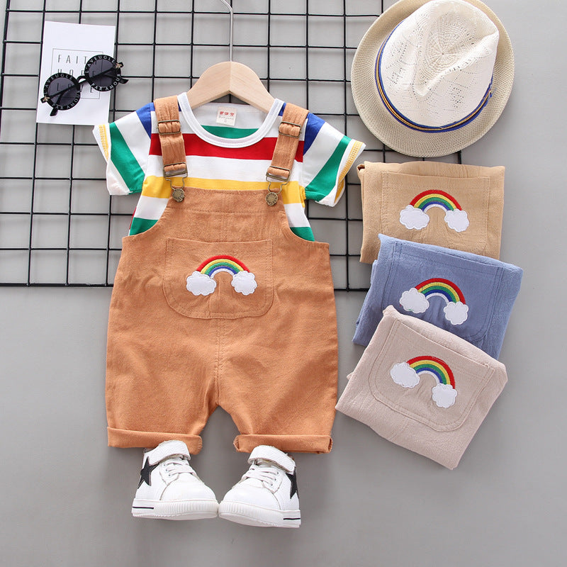 Rainbow Bib Pants Girls Baby Kids