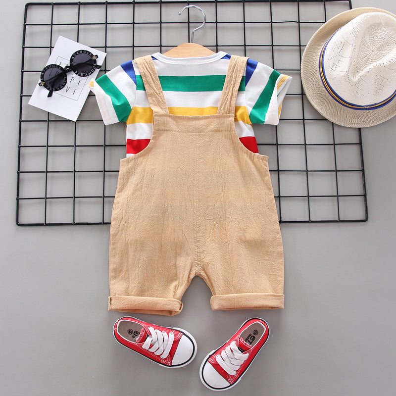 Rainbow Bib Pants Girls Baby Kids