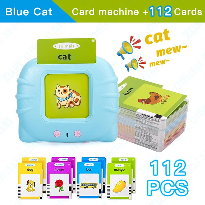 Montessori Education Flash Cards Machine Early Educational Learning English Electronic Audio Book Toy for Children Birthday Gift