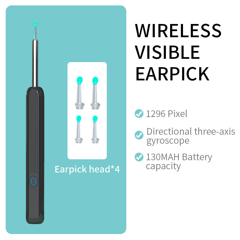 NE3 Ear Cleaner Otoscope Ear Wax Removal Tool with Camera LED Light Wireless Ear Endoscope Ear Cleaning Kit for I-Phone