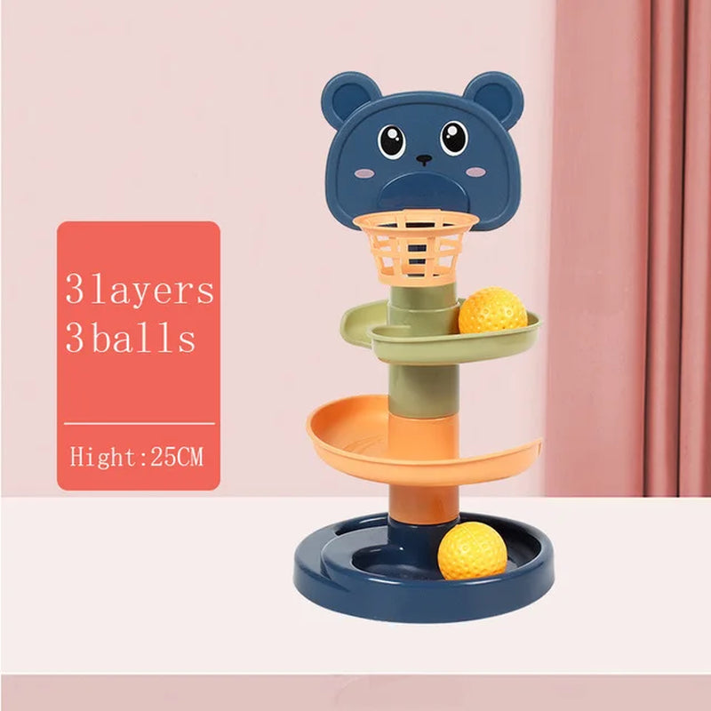 Montessori Baby Toy Rolling Ball Tower Montessori Educational Games for Babies Stacking Track Baby Development Toys 1 2 3 Years