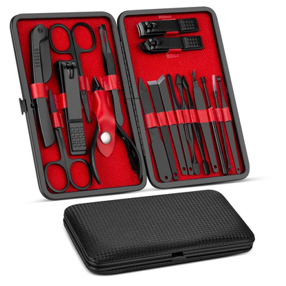 Manicure Set, Pedicure Kit, Nail Clippers, Professional Grooming Kit, Nail Tools 18 in 1 with Luxurious Travel Case for Men and Women Upgraded Version