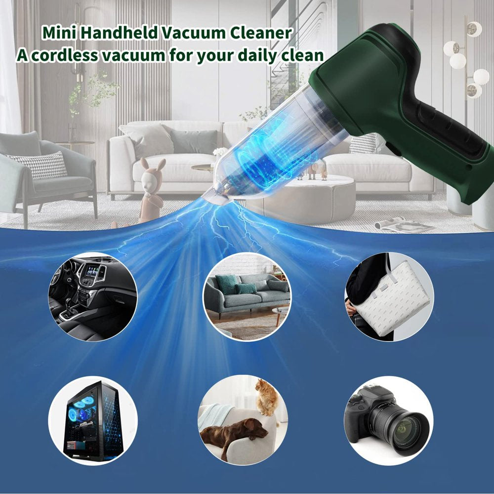 Handheld Vacuum Cordless, Mini Handheld Vacuum Cleaner 9000Pa USB Rechargeable, Dust Buster, Air Blower and Vacuum Pump 3 in 1, Wet Dry Vacuum Cleaner for Car, Home, Office, Pet Hair Cleaning