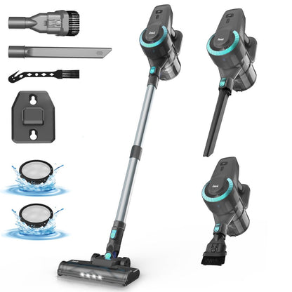 N370 Cordless Vacuum Cleaner, 6 in 1 Ultra-Lightweight Stick Vacuum, 2200Mah Battery up to 40Mins Runtime, Powerful Handheld Vacuum for Hard Floor Carpet Pet Hair Home