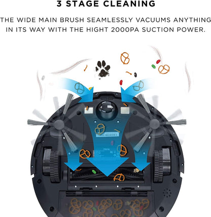 Autovac Eclipse, Robot Vacuum Cleaner, Self Charging Vacuum Robot, Mopping Function, 2,000 PA Suction, APP Control, Mapping Technology, Set Schedules, Ideal for Pet Hair, Carpets & Hard Floors