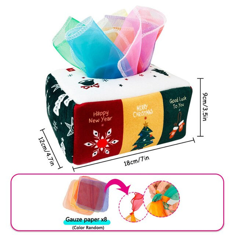 Baby Montessori Boxes Baby Toys Infant Pull along Magic Tissue Box Montessori Toy 6-12 Months Development Sensory Toys Baby Game