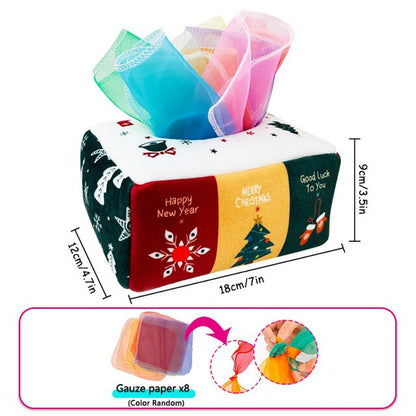 Baby Montessori Boxes Baby Toys Infant Pull along Magic Tissue Box Montessori Toy 6-12 Months Development Sensory Toys Baby Game