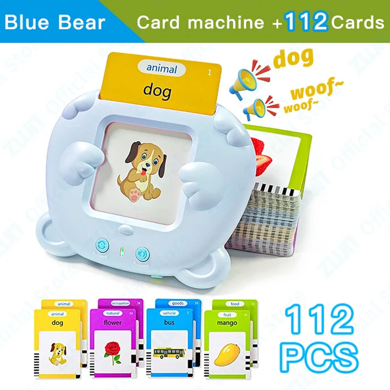 Montessori Education Flash Cards Machine Early Educational Learning English Electronic Audio Book Toy for Children Birthday Gift