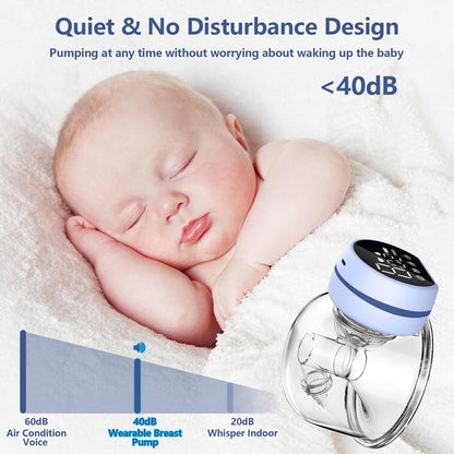 Electric Breast Pump, Yadala Double Wearable Breast Pump, Hands-Free Breast Pumps with 3 Modes, 9 Levels, Blue