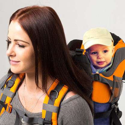 Hiking Baby Carrier Backpack - Comfortable Baby Backpack Carrier - Toddler Hiking Backpack Carrier - Child Carrier Backpack System with Diaper Change Pad, Insulated Pocket, Rain and Sun Hood