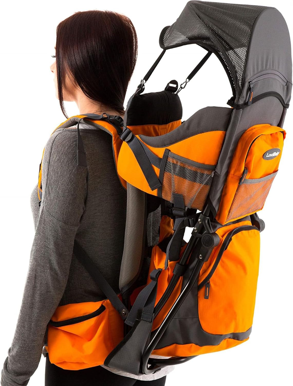 Hiking Baby Carrier Backpack - Comfortable Baby Backpack Carrier - Toddler Hiking Backpack Carrier - Child Carrier Backpack System with Diaper Change Pad, Insulated Pocket, Rain and Sun Hood