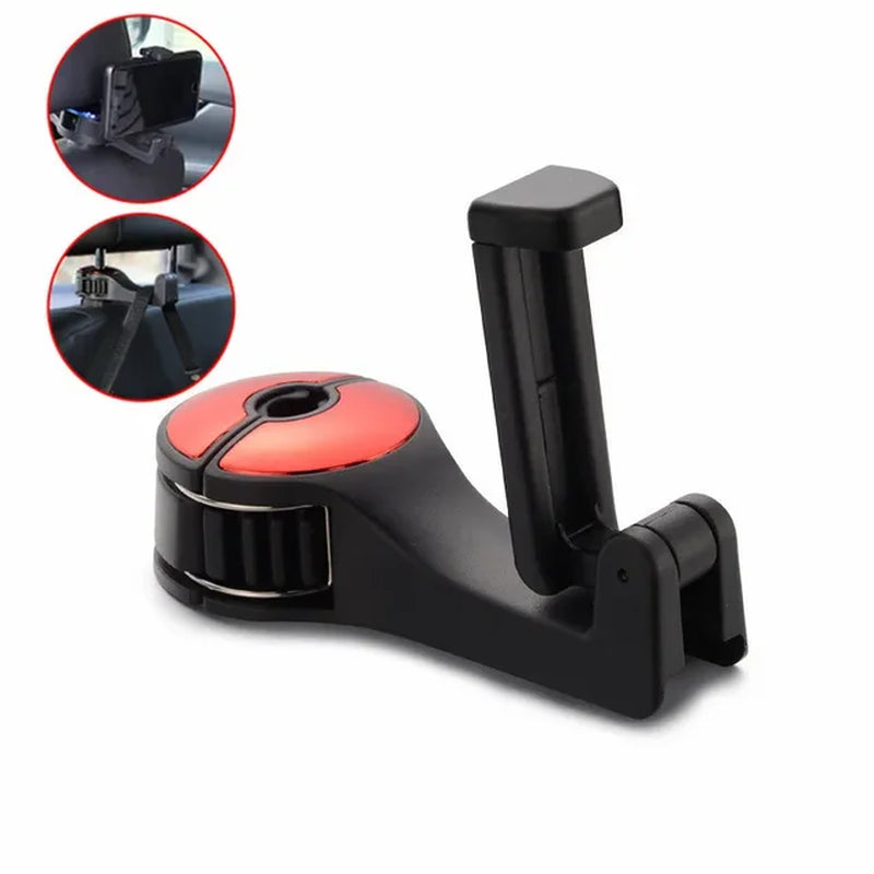 3 in 1 Car Vehicle Back Seat Headrest Hook Mobile Phone Holder Portable Seat Back Hanger Hook for Bag Purse Cloth Grocery