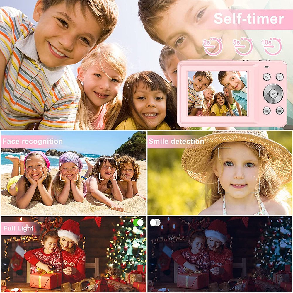 Digital Camera, FHD 1080P Digital Camera for Kids with 32GB SD Card 16X Digital Zoom, Compact Camera Point and Shoot Digital Cameras Portable Mini Camera for Teens Students Boys Girls Seniors