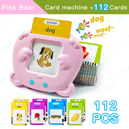 Montessori Education Flash Cards Machine Early Educational Learning English Electronic Audio Book Toy for Children Birthday Gift