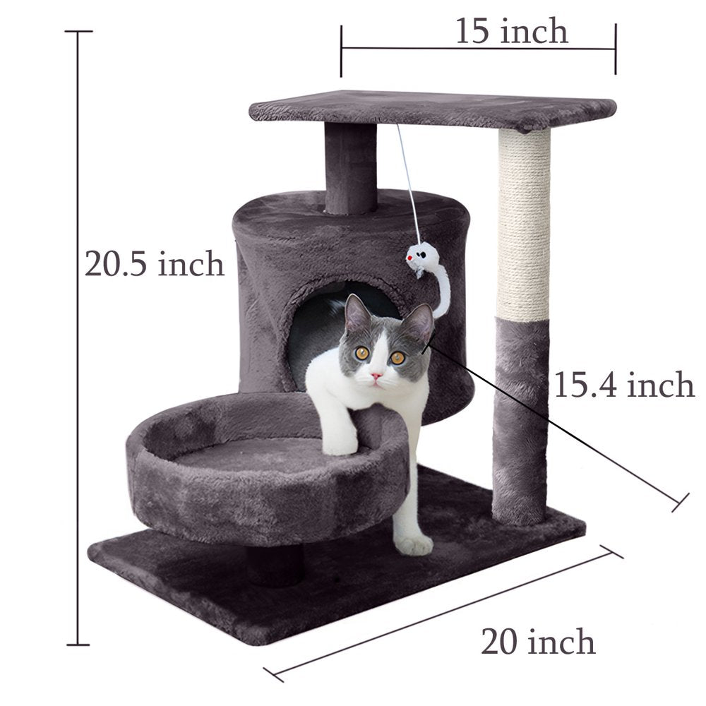 Cat Tree Cat Tower for Indoor Cats, Cat Furniture with Scratching Post, Condo for Kittens, Medium Cats - Dark Gray