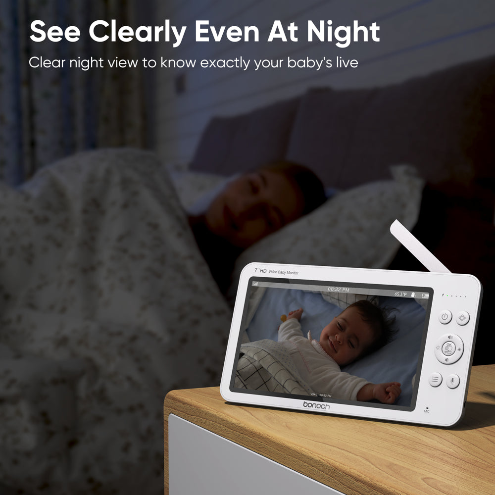 720P HD Megaview Baby Monitor with Video Camera and Audio 7-Inch Screen Secure from Hacking No Wi-Fi