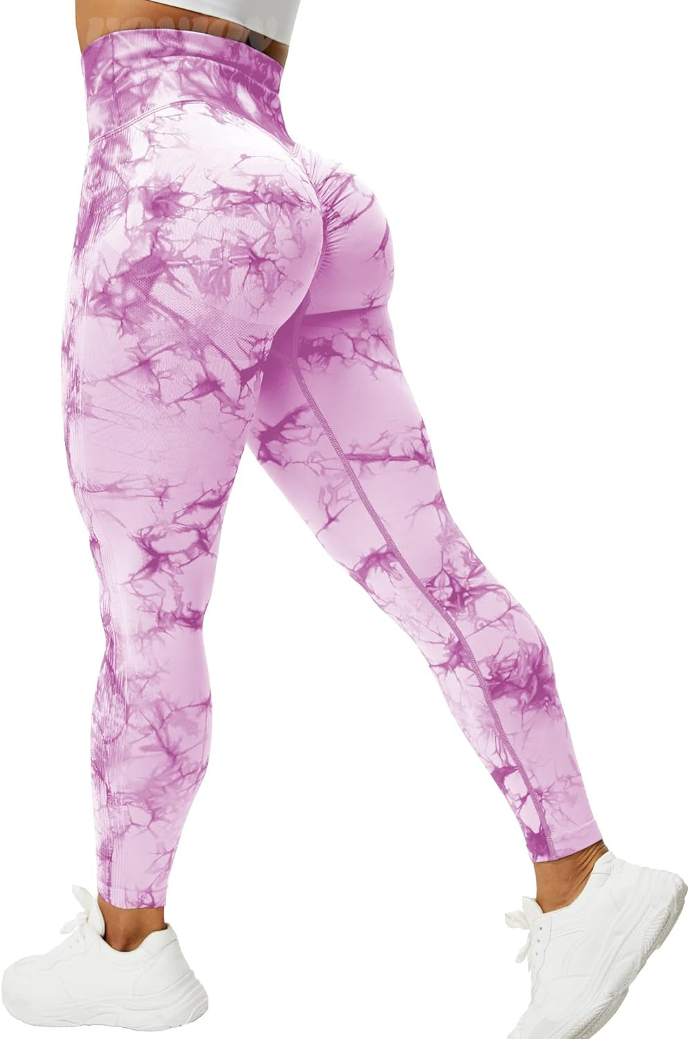 Tie Dye Seamless Leggings for Women High Waist Yoga Pants, Scrunch Butt Lifting Elastic Tights