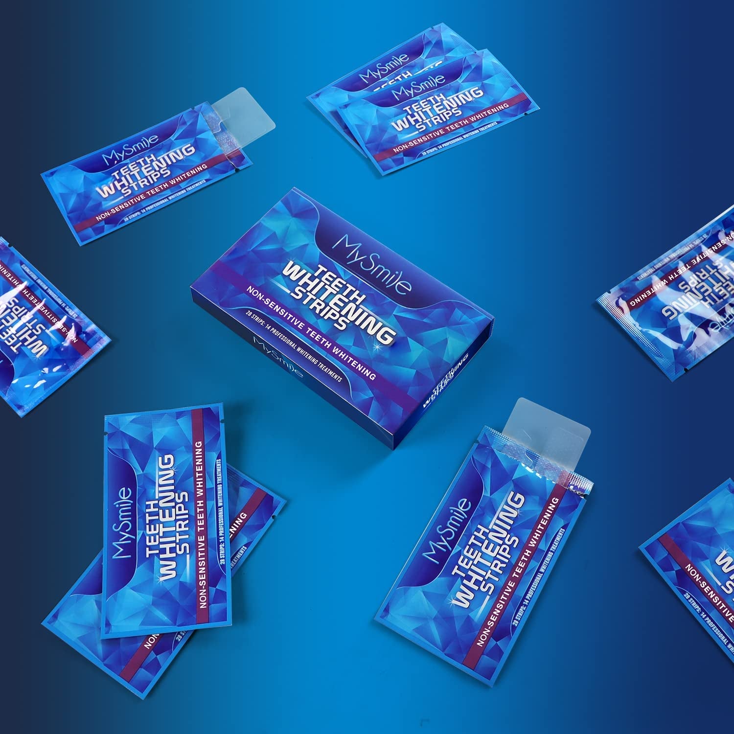 Teeth Whitening Strips 14 Treatments - Non-Sensitive Enamel Safe Whitening Strips - Whiter Smile in 30 Mins without Harm - Tooth Stains Removal to Whiten Teeth - 10 Shades Whiter - 28 Strips