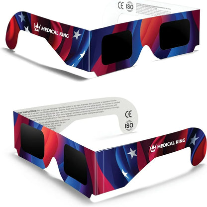 Solar Eclipse Glasses 2 Pack - 2024 CE and ISO Certified American Design Safe Shades for Direct Sun Viewing - Medicalkingusa