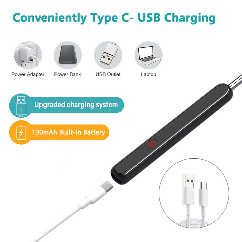 NE3 Ear Cleaner Otoscope Ear Wax Removal Tool with Camera LED Light Wireless Ear Endoscope Ear Cleaning Kit for I-Phone