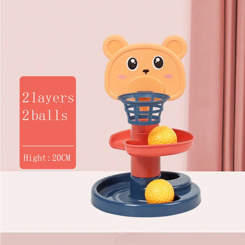 Montessori Baby Toy Rolling Ball Tower Montessori Educational Games for Babies Stacking Track Baby Development Toys 1 2 3 Years