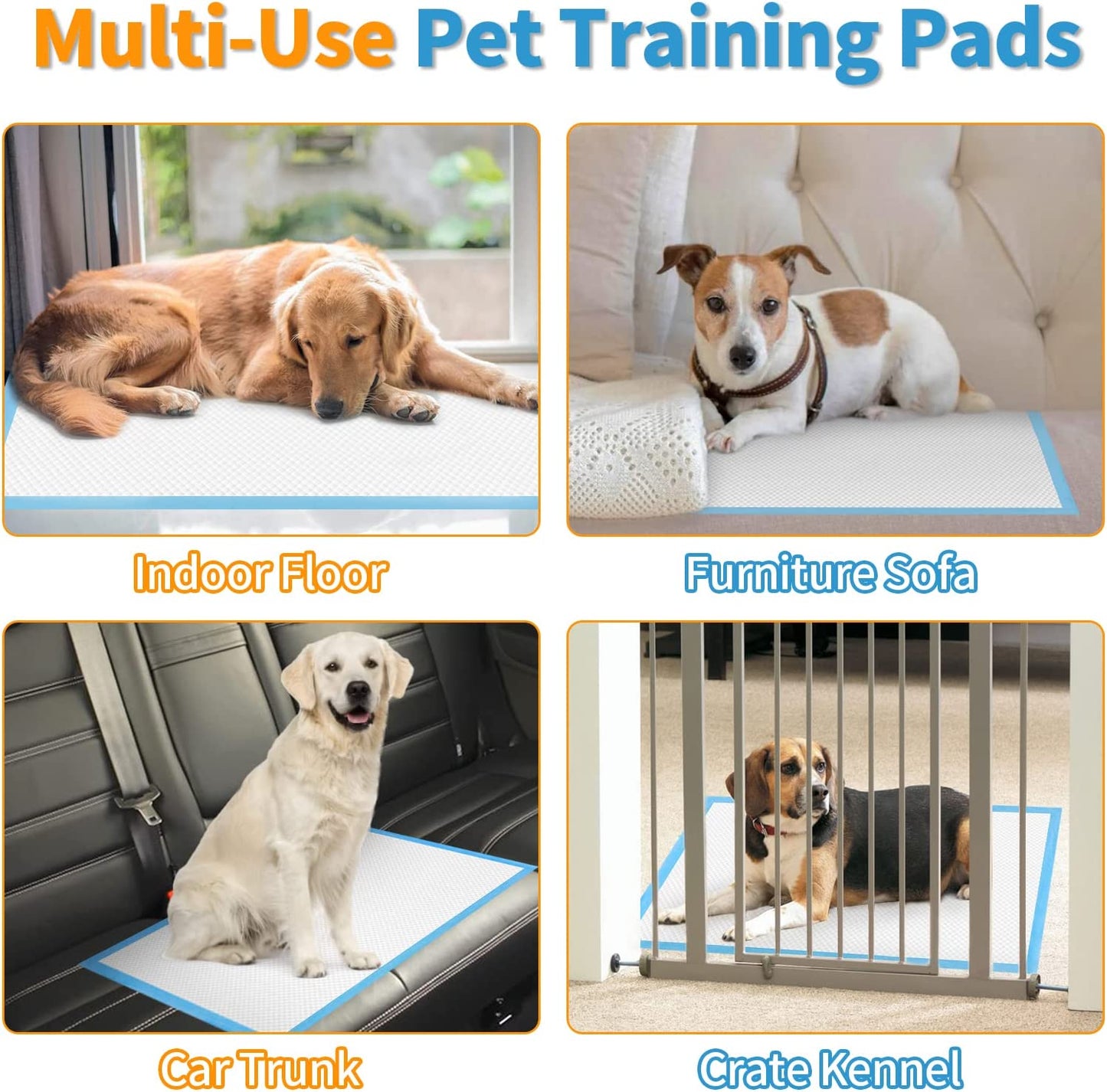 Dog and Puppy Training Pads, 13”×18” Disposable Dog Pee Pads, 100/Counts Ultra Absorbent & Leak-Proof Pet Underpads, Dry Quickly Pee Pad for Dog Cats Rabbits or Other House Training Pets