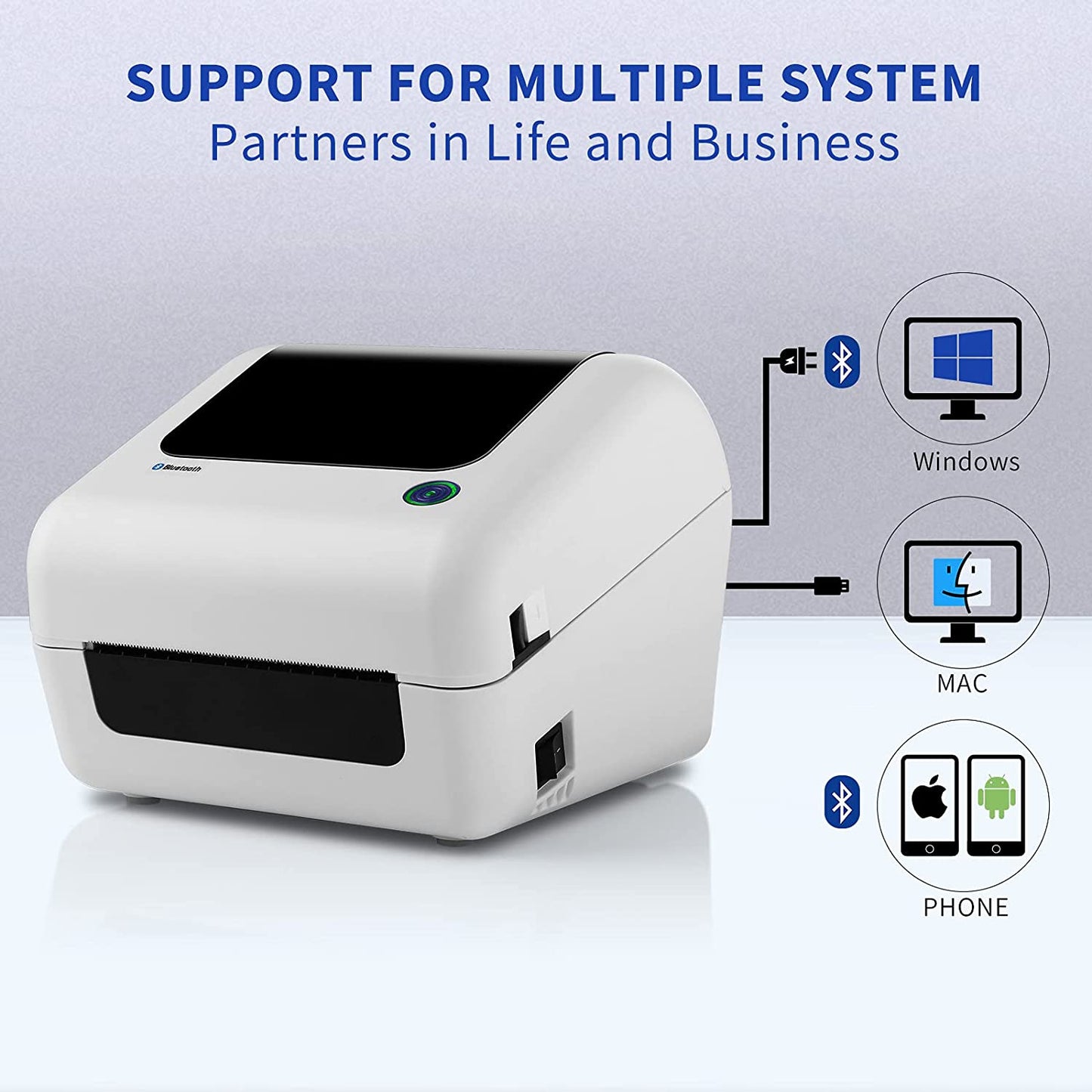 Thermal Shipping Label Printer for Shipping Packages&Postage, Bluetooth, Wireless Printer for Iphone, Android&Pc, Compatible with Amazon, Ebay, USPS, 4X6 Label Maker Machine