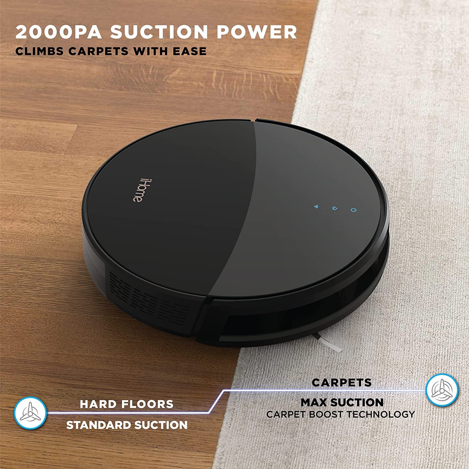 Autovac Eclipse, Robot Vacuum Cleaner, Self Charging Vacuum Robot, Mopping Function, 2,000 PA Suction, APP Control, Mapping Technology, Set Schedules, Ideal for Pet Hair, Carpets & Hard Floors