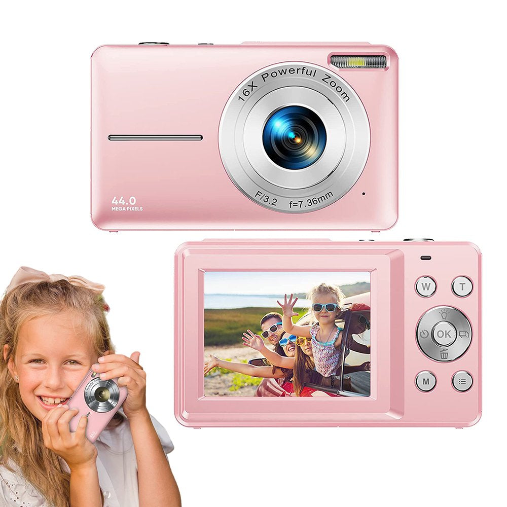 Digital Camera, FHD 1080P Digital Camera for Kids with 32GB SD Card 16X Digital Zoom, Compact Camera Point and Shoot Digital Cameras Portable Mini Camera for Teens Students Boys Girls Seniors