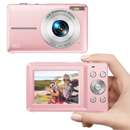 Digital Camera, FHD 1080P Digital Camera for Kids with 32GB SD Card 16X Digital Zoom, Compact Camera Point and Shoot Digital Cameras Portable Mini Camera for Teens Students Boys Girls Seniors