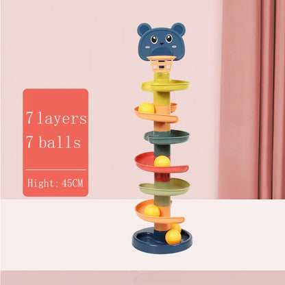 Montessori Baby Toy Rolling Ball Tower Montessori Educational Games for Babies Stacking Track Baby Development Toys 1 2 3 Years