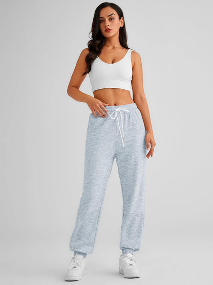 Women'S Cinch Bottom Sweatpants High Waisted Athletic Joggers