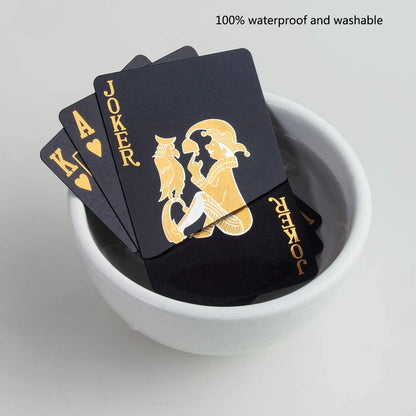 Waterproof Playing Cards, Plastic Playing Cards, Deck of Cards, Gift Poker Cards (Black Diamond Cards)