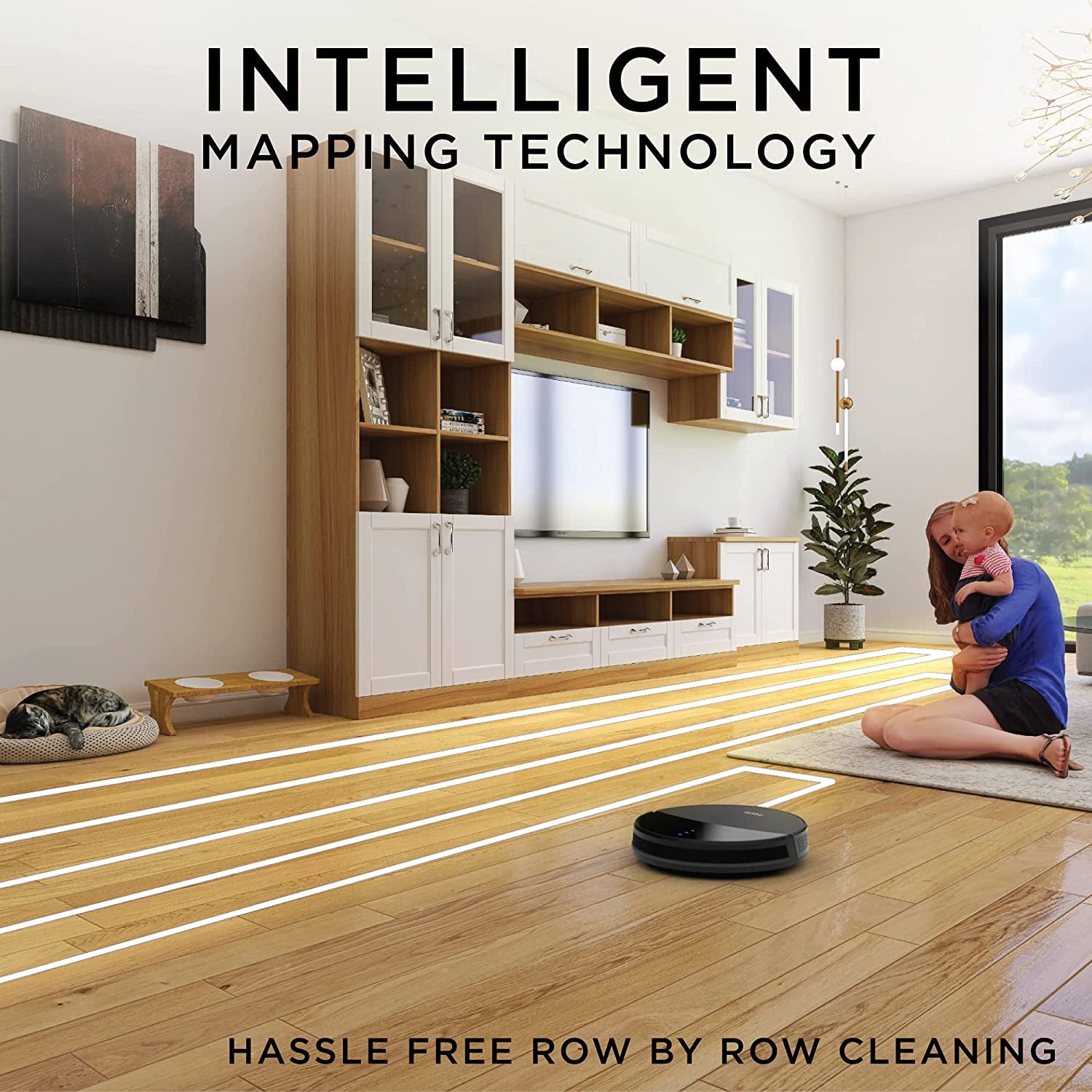 Autovac Eclipse, Robot Vacuum Cleaner, Self Charging Vacuum Robot, Mopping Function, 2,000 PA Suction, APP Control, Mapping Technology, Set Schedules, Ideal for Pet Hair, Carpets & Hard Floors