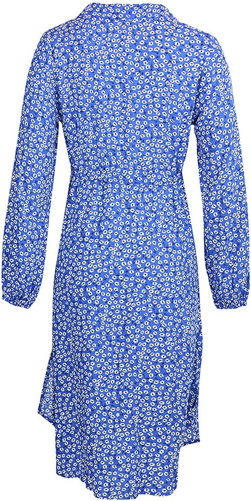 Womens V Neck Long Sleeve Button down Floral Print Fall Casual Boho Midi Dress