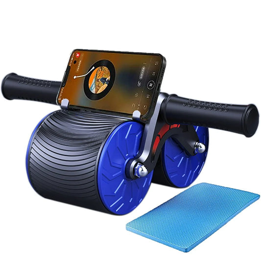 2023 New Ab Abdominal Exercise Roller Elbow Support, Abs Roller Wheel Core Exercise Equipment, Automatic Rebound Abdominal Wheel Blue