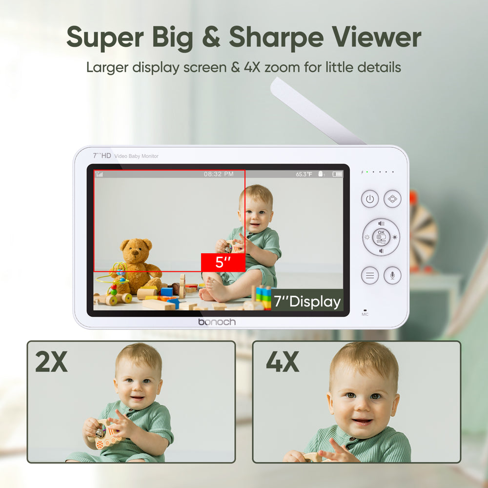 720P HD Megaview Baby Monitor with Video Camera and Audio 7-Inch Screen Secure from Hacking No Wi-Fi