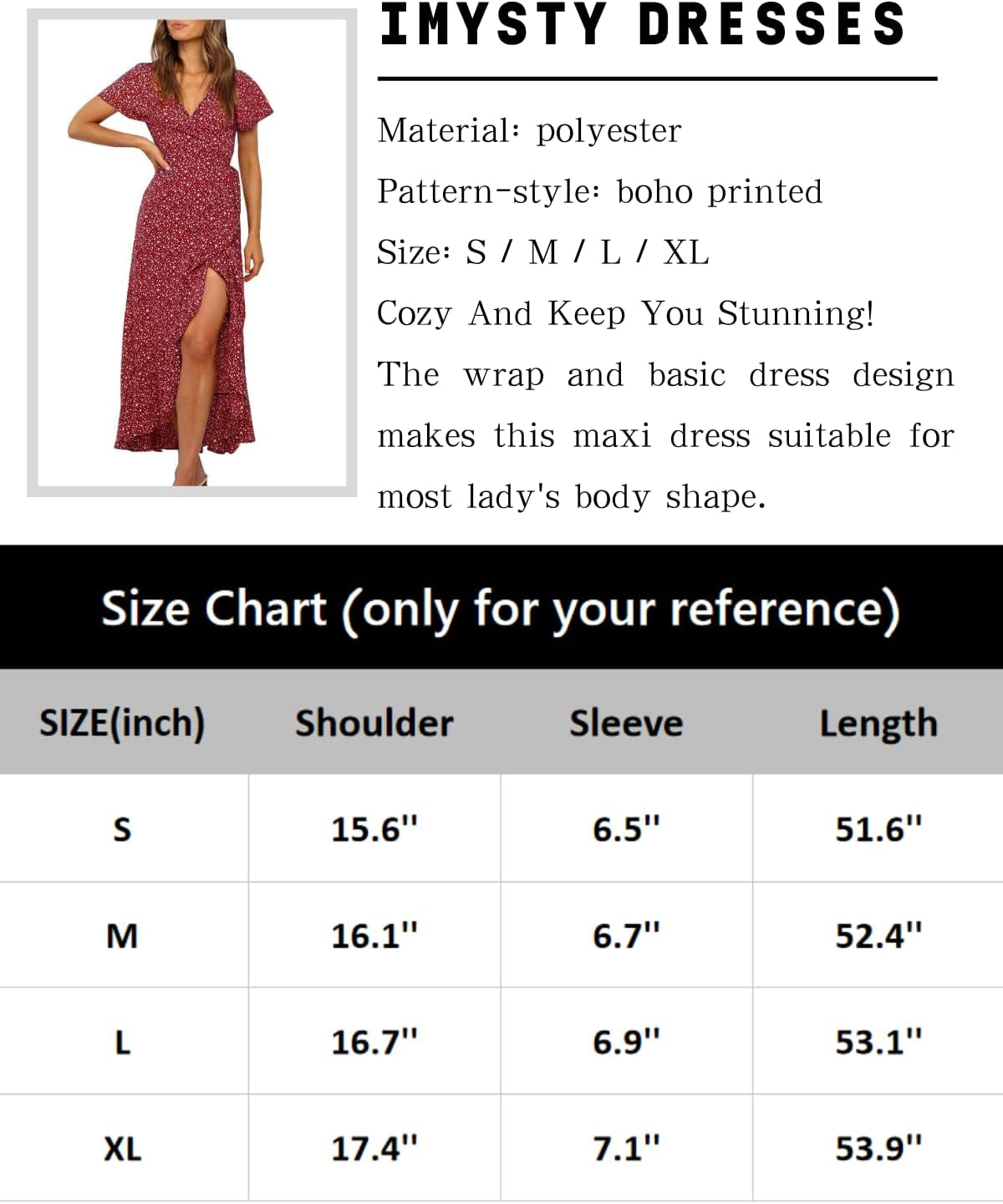 Womens Boho Floral Printed V Neck Wrap Dresses Short Sleeve Casual Beach Maxi Long Dress