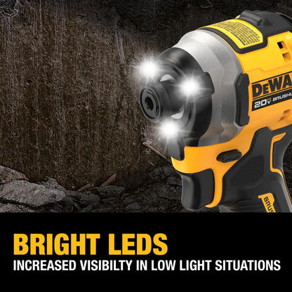 ATOMIC 20V MAX Lithium-Ion Cordless 1/4 In. Brushless Impact Driver Kit, 5 Ah Battery, Charger, and Bag