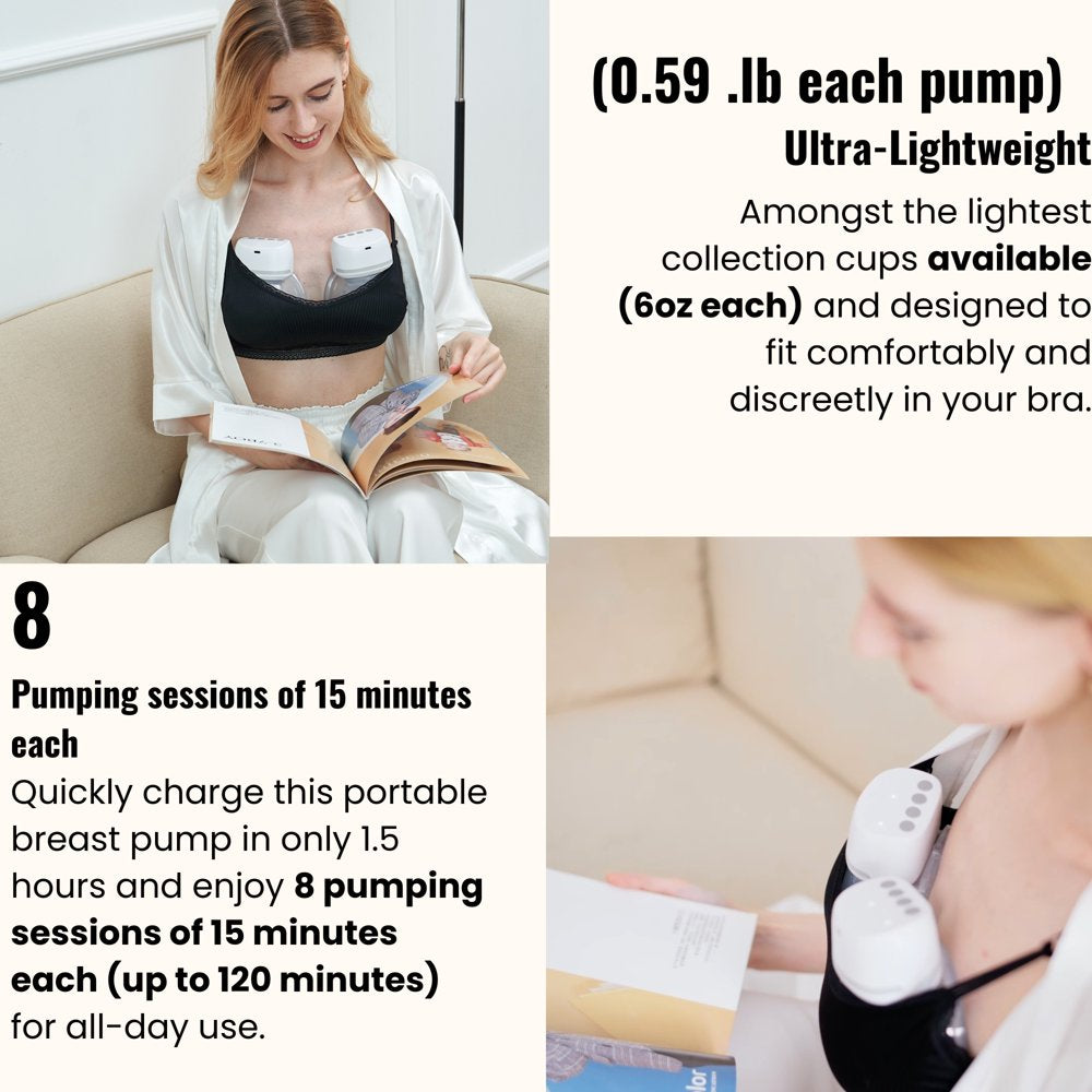 Double Electric Breast Pumps with 4 Modes&9 Levels,Ultra-Quiet,Item Included 24MM Flange