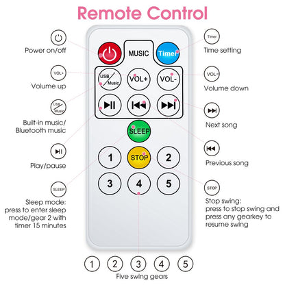 Baby Swing for Infants - APP Remote Bluetooth Control, 5 Speed Settings, 10 Lullabies, USB Plug (Blue)